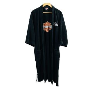 Haley-Davidson Bathrobe Black Men O/S